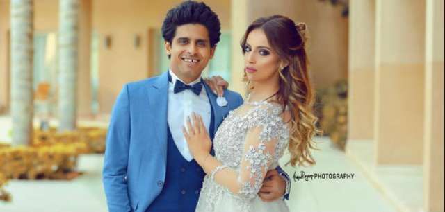 الفنان حمدي الميرغني وزوجته إسراء عبدالفتاح 