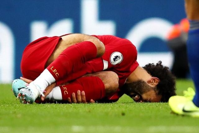 إصابة محمد صلاح في مباراة ليفربول وليستر سيتي  