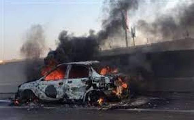 احتراق سيارة في حادث تصادم على الطريق الزراعي بالقليوبية