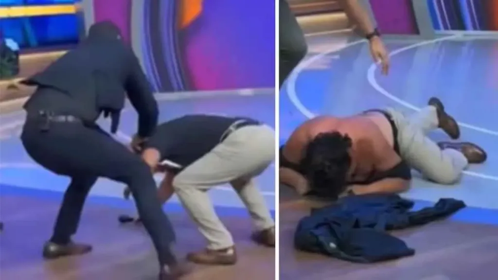 اعتداء مصارع على والد خصمه